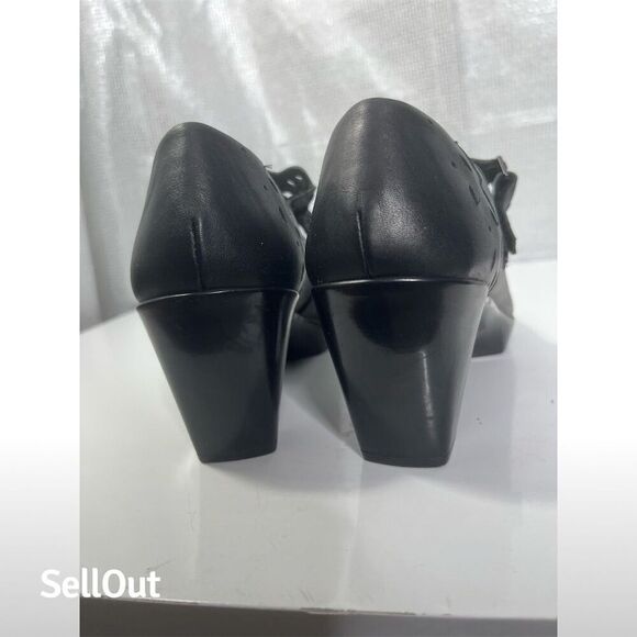 Naot Women's Black Leather Mary Jane Pumps Size 7.5 US Block Heel - Picture 5 of 8